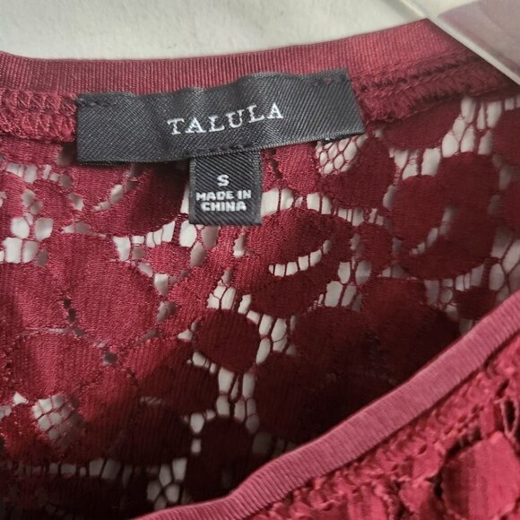 ARITZIA | Talula Oji lace dress burgundy red sz 4 - Picture 4 of 4
